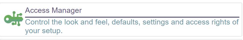 Access Manager Tab Under Configuration